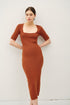 SQUARE NECK SWEATER DRESS